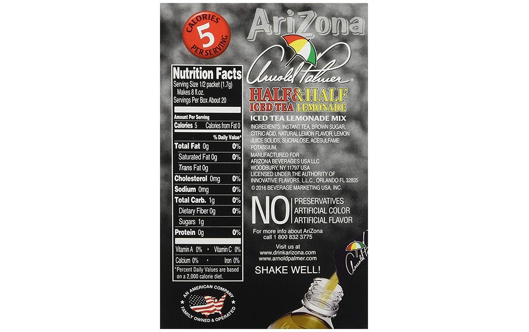 AriZona Arnold Palmer Half Iced Tea & Half Lemonade   Box  33 grams